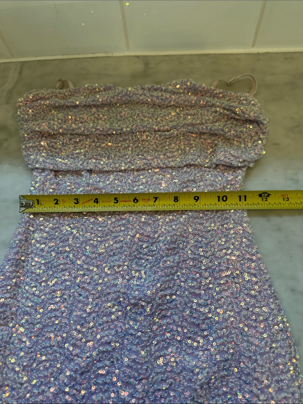 Windsor Iridescent Sparkling Lavender Sequin Mini Dress Size Medium - Picture 7 of 8